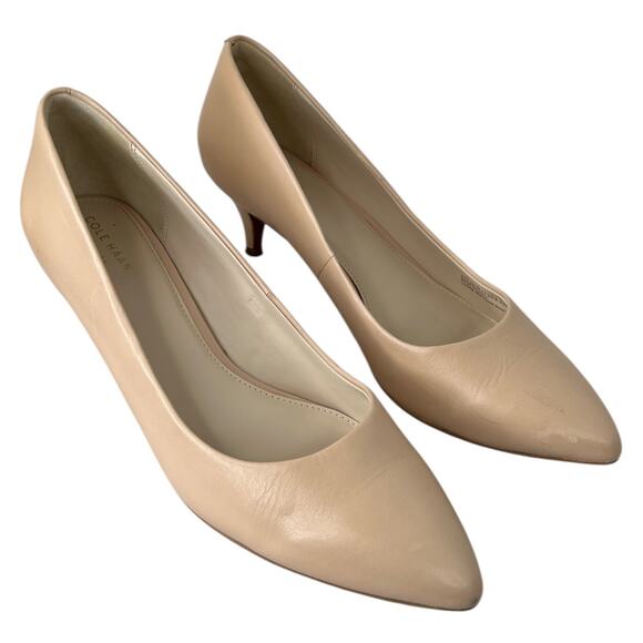 COLE HAAN Grand OS Quincy Kitten Heel Pump in Nude Women's 11B Narrow - Picture 4 of 11